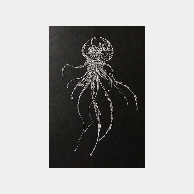 切り絵 クラゲ Jellyfish Kiriken Masayo